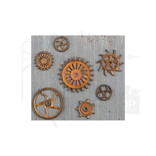 Ozdoby metalowe trybiki Finnabair Mechanicals Metal Embellishments Rustic Gears 963439 Prima 2