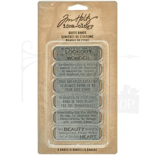 Ozdoby metalowe plakietki Idea-Ology Metal Quote 6 Bands TH93290 Tim Holtz
