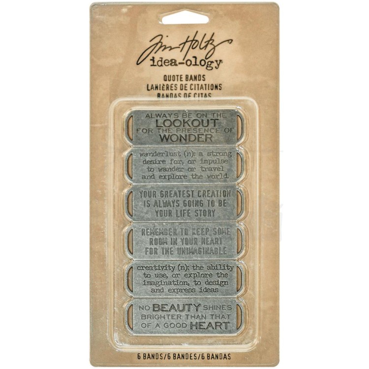 Ozdoby metalowe plakietki Idea-Ology Metal Quote 6 Bands TH93290 Tim Holtz