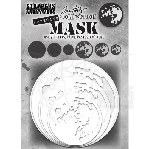Maska szablon Layering Mask Set 6 - Moon Tim Holtz THMSK01 Stampers Anonymous