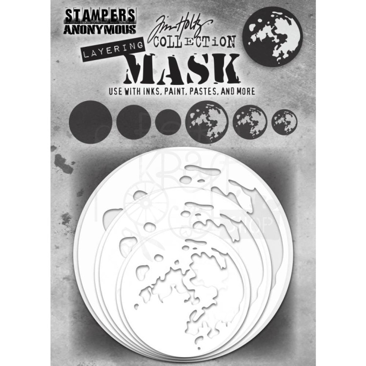 Maska szablon Layering Mask Set 6 - Moon Tim Holtz THMSK01 Stampers Anonymous