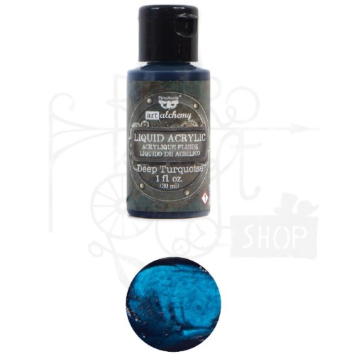 Farba Liquid Acrylic Deep Turquoise Finnabair 30ml 967307 Prima