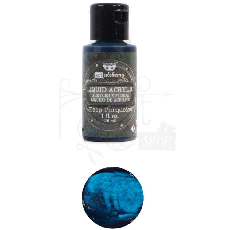 Farba Liquid Acrylic Deep Turquoise Finnabair 30ml 967307 Prima