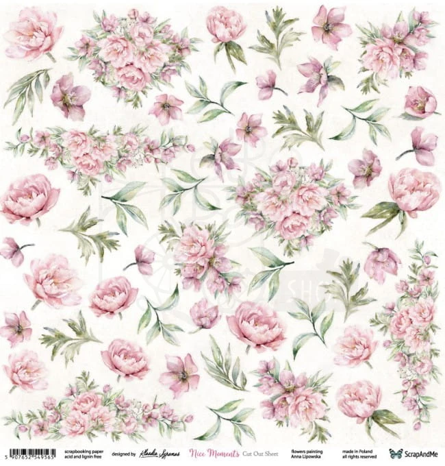 Papier 30x30 Nice Moments Flowers - arkusz do wycinania NM-13 ScrapAndMe