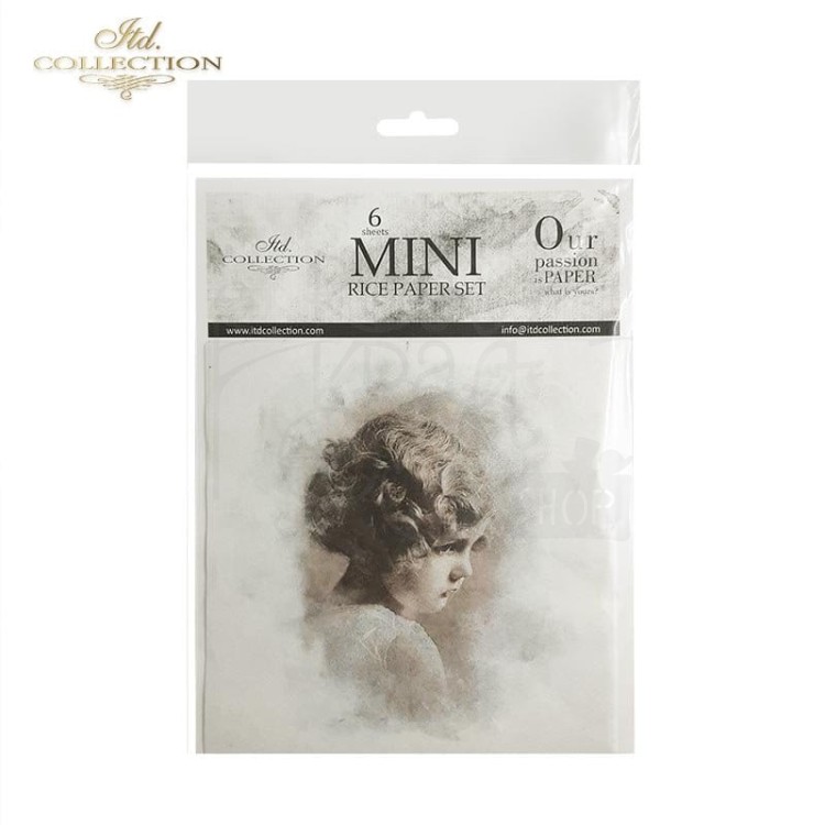 Zestaw papierów ryżowych mini Dzieci w stylu retro RSM016 ITD Collection 1