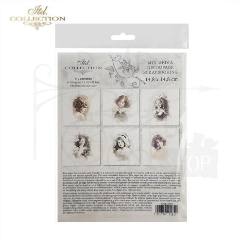 Zestaw papierów ryżowych mini Dzieci w stylu retro RSM016 ITD Collection 2