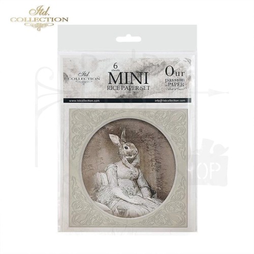 Zestaw papierów ryżowych mini Zwierzęta retro w strojach RSM032 ITD Collection 1