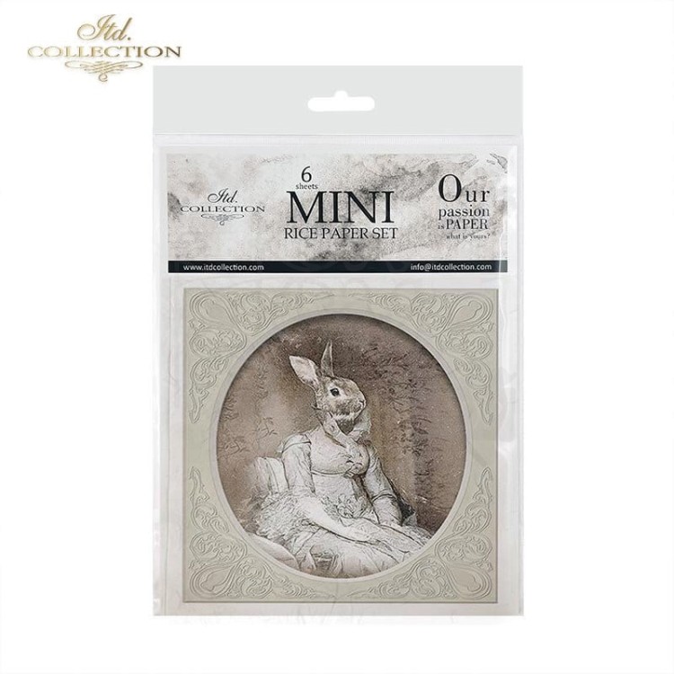 Zestaw papierów ryżowych mini Zwierzęta retro w strojach RSM032 ITD Collection 1