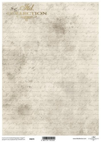 Pergamin do scrapbookingu A4 tło, listy, stare napisy, pismo, tapeta, sepia P0079 ITD Collection