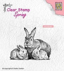 Stempel akrylowy 3 króliki, rodzina królików SPCS010 Nellie's Choice