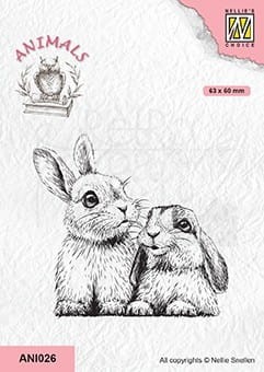 Stempel akrylowy 2 króliki ANI026 Nellie's Choice