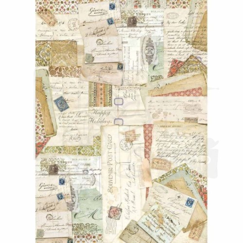 Papier ryżowy A3 Pocztówkowe tło DFSA3005 Stamperia