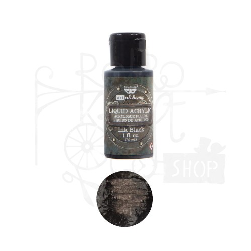 Farba Liquid Acrylic Ink Black 30ml Finnabair 967345 Prima 1