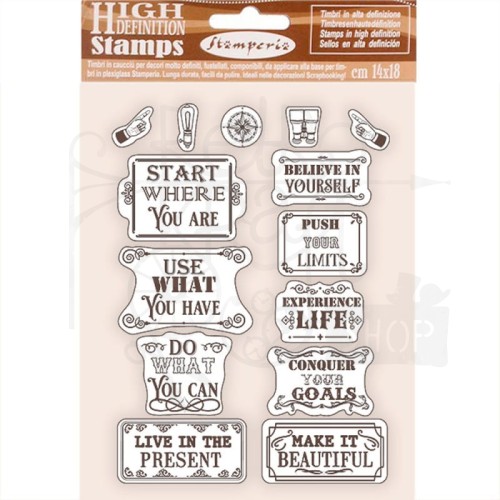 Stempel kauczukowy 14x18cm Lady Vagabond Lifestyle Inspiring Quotes WTKCC208 Stamperia
