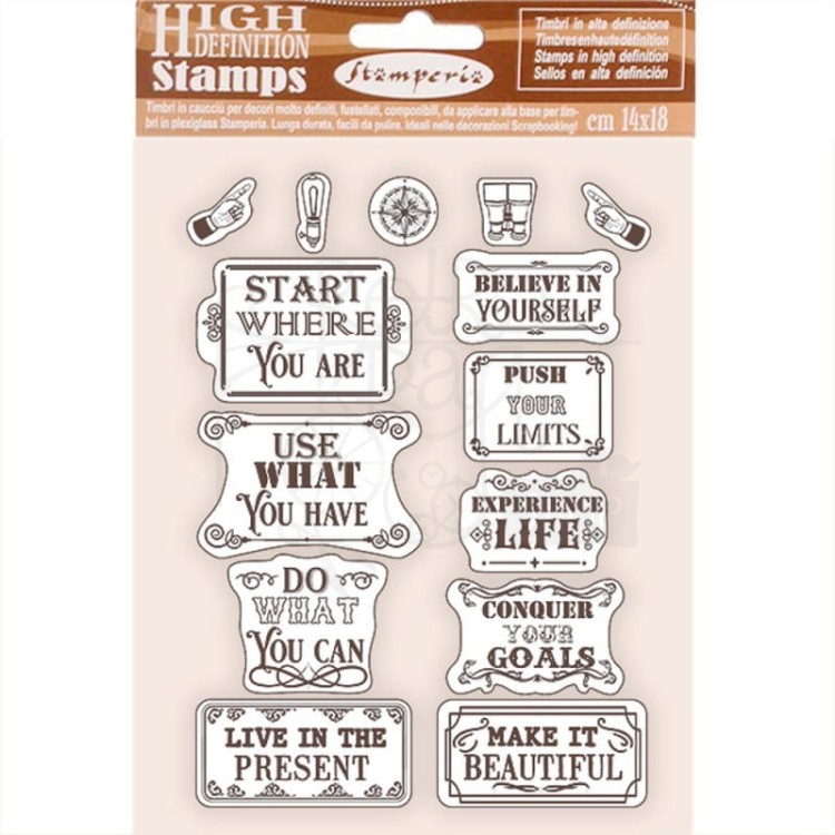 Stempel kauczukowy 14x18cm Lady Vagabond Lifestyle Inspiring Quotes WTKCC208 Stamperia
