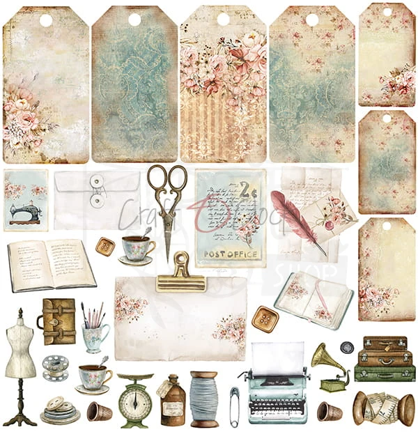 Zestaw papierów 30x30 Vintage Beauty CC-F18-VB-07 Craft O'Clock 9