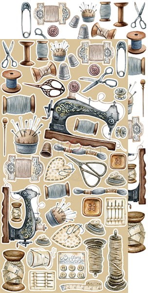 Zestaw dodatków do wycięcia Vintage Beauty CC-F18-VB-10 Craft O'Clock 3