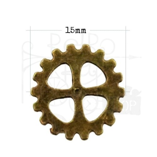 Trybik metalowy zębatka 1,5cm - wzór nr 5 - brąz 2