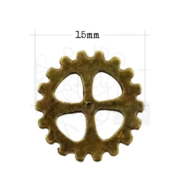 Trybik metalowy zębatka 1,5cm - wzór nr 5 - brąz 2