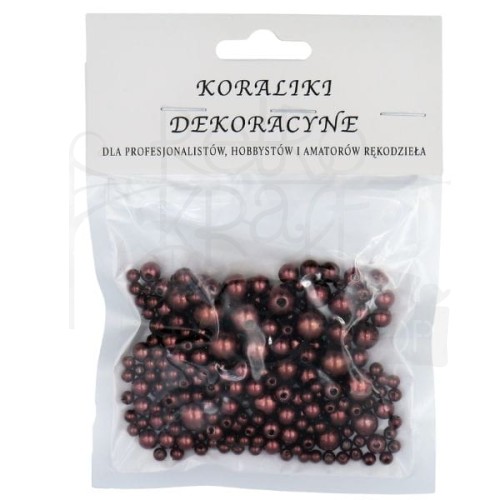 Koraliki brązowe mix rozmiarów 20g 2