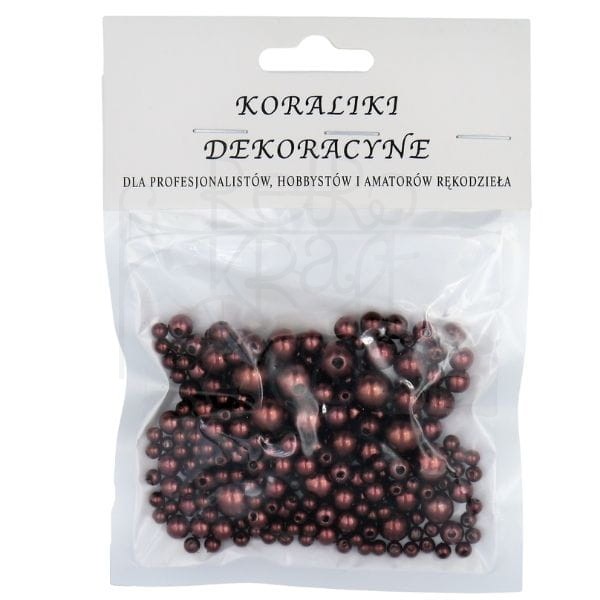 Koraliki brązowe mix rozmiarów 20g 2
