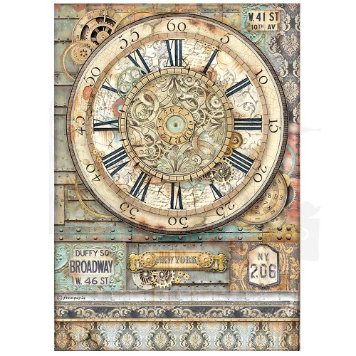 Papier ryżowy A4 Sir Vagabond Aviator Clock Zegar DFSA4703 Stamperia