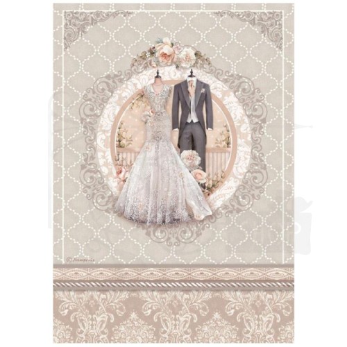 Papier ryżowy A4 You and Me Wedding dress Strój ślubny DFSA4695 Stamperia