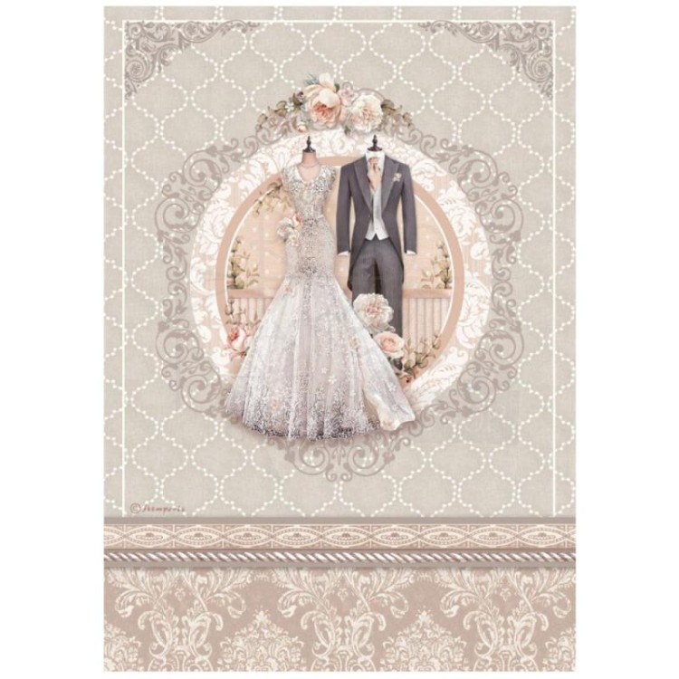 Papier ryżowy A4 You and Me Wedding dress Strój ślubny DFSA4695 Stamperia