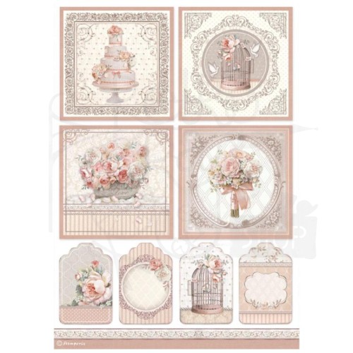 Papier ryżowy A4 You and Me Cards Karty Etykiety DFSA4694 Stamperia