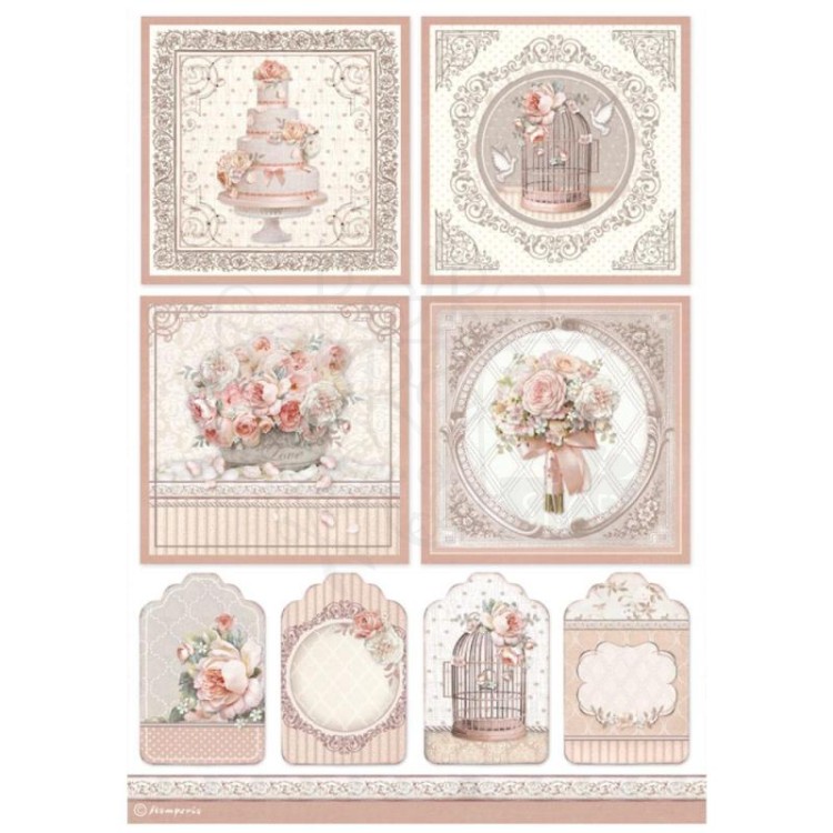 Papier ryżowy A4 You and Me Cards Karty Etykiety DFSA4694 Stamperia