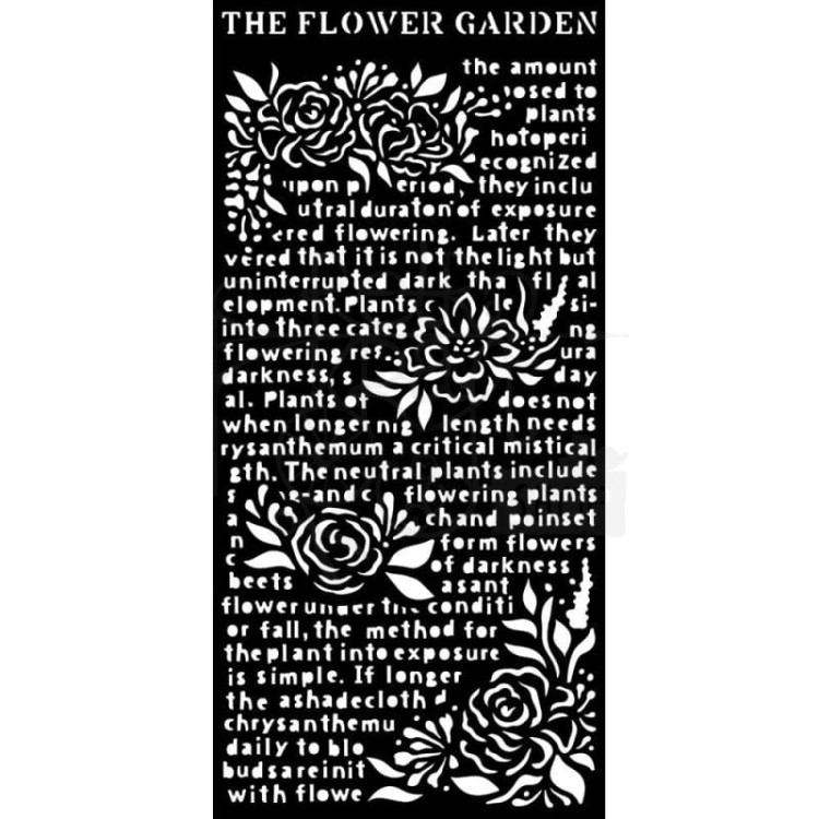 Maska szablon 12x25cm Garden of Promises The Flower Garden Kwiaty tekst KSTDL61 Stamperia