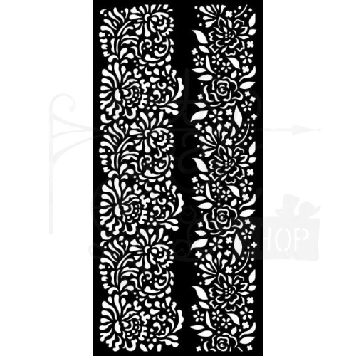 Maska szablon 12x25cm Garden of Promises Borders Bordery z kwiatów KSTDL60 Stamperia