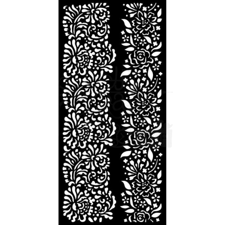 Maska szablon 12x25cm Garden of Promises Borders Bordery z kwiatów KSTDL60 Stamperia