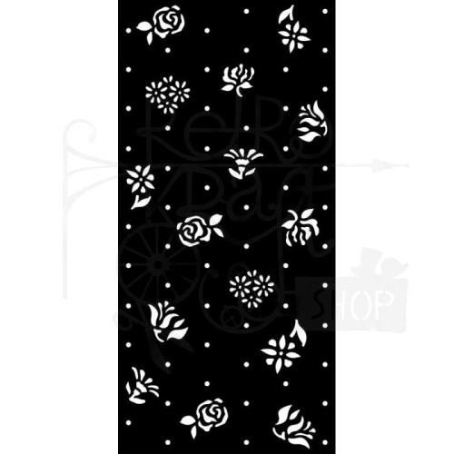 Maska szablon 12x25cm Garden of Promises Rosebuds Kwiatki kropki KSTDL58 Stamperia