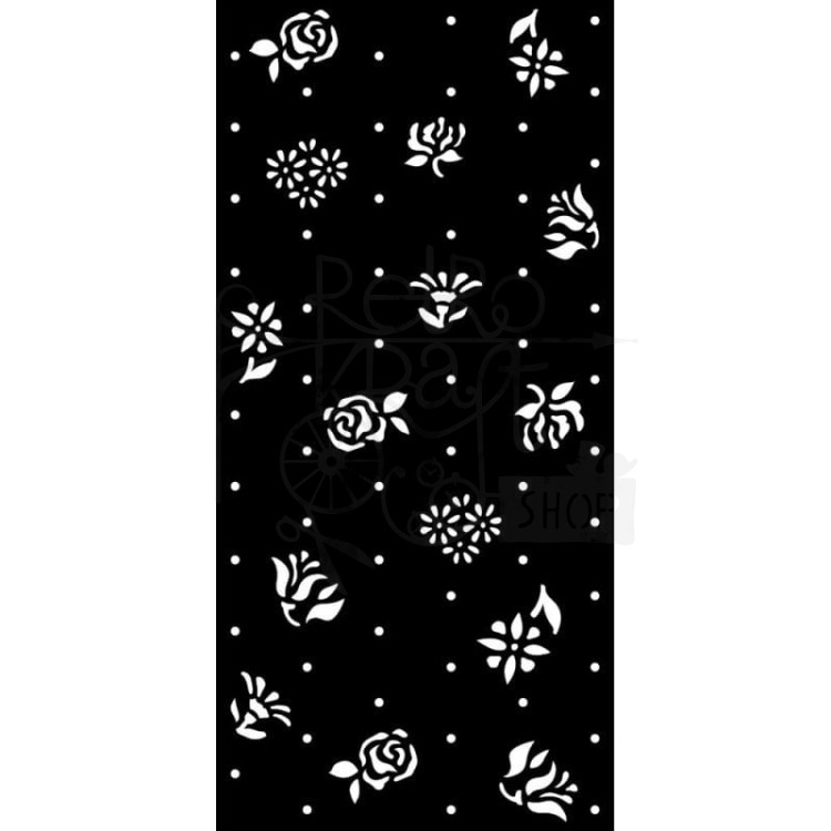 Maska szablon 12x25cm Garden of Promises Rosebuds Kwiatki kropki KSTDL58 Stamperia