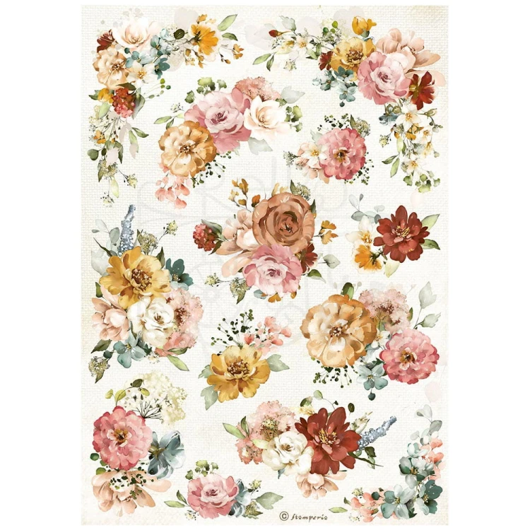 Papier ryżowy A4 Garden of Promises Flowers texture Kwiaty DFSA4692 Stamperia