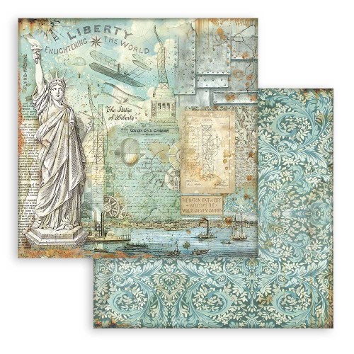 Zestaw papierów 20x20 Sir Vagabond Aviator Backgrounds Selection Tła SBBS63 Stamperia 2