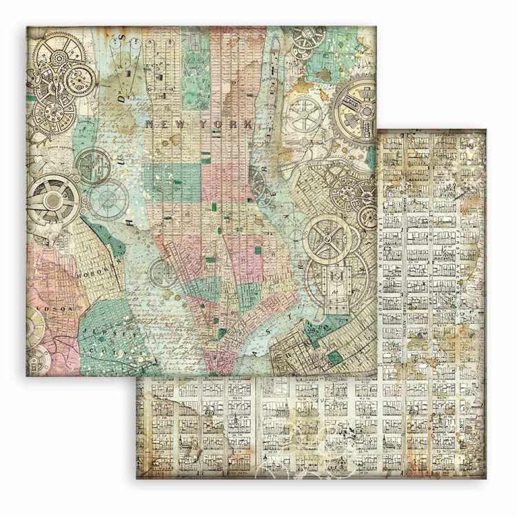 Zestaw papierów 20x20 Sir Vagabond Aviator Backgrounds Selection Tła SBBS63 Stamperia 23