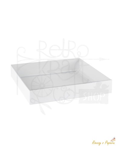 Pudełko z pełną szybką duże kwadratowe - białe 15x15x2,5 1