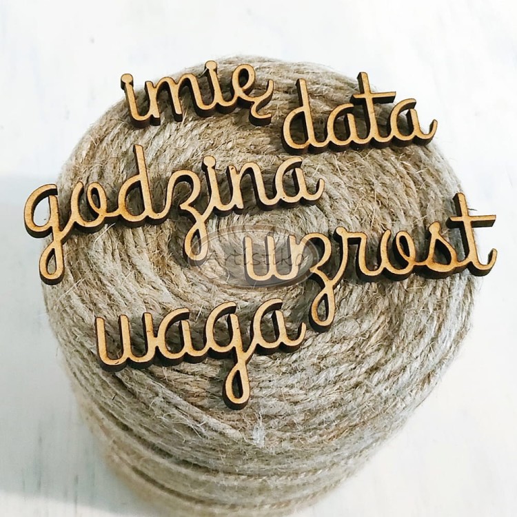 Metryczka - imię, godzina, data, wzrost, waga - napisy HDF Artistiko