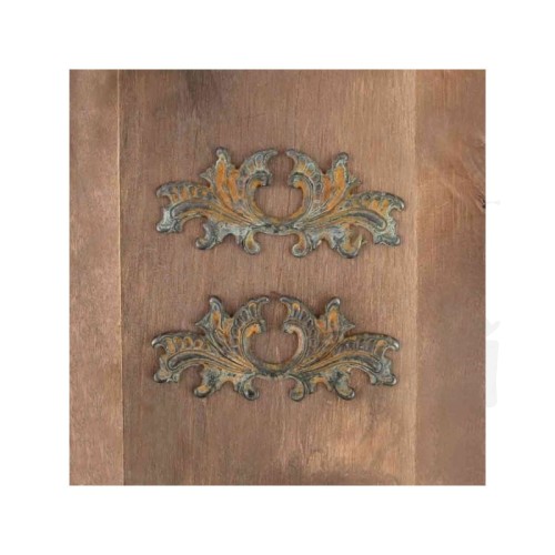 Ozdoba metalowa flora z rdzą 2szt Metals for Wood Plaque 9  583552 Prima