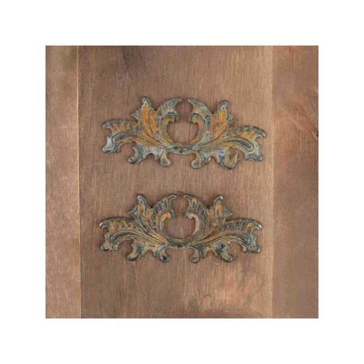 Ozdoba metalowa flora z rdzą 2szt Metals for Wood Plaque 9  583552 Prima