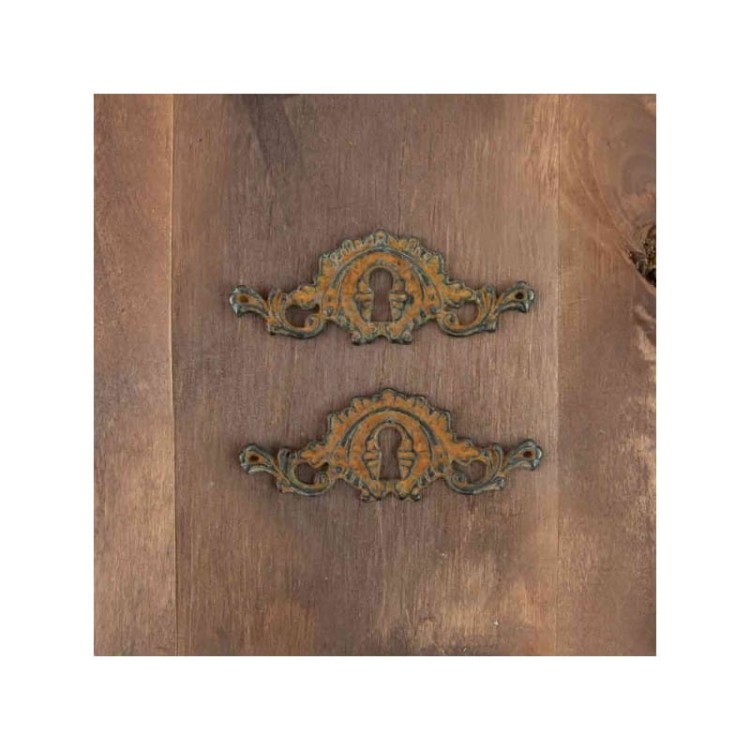 Ozdoba metalowa dziurki od klucza z rdzą 2szt Metals for Wood Plaque 10 583569 Prima