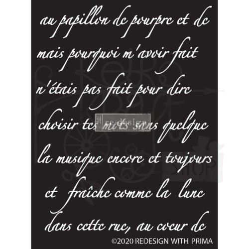 Szablon maska 22x28cm Butterfly Script Pismo 650629 Redesign Prima