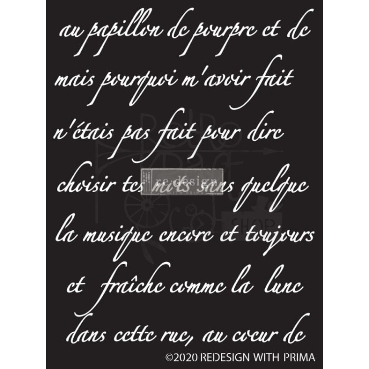 Szablon maska 22x28cm Butterfly Script Pismo 650629 Redesign Prima