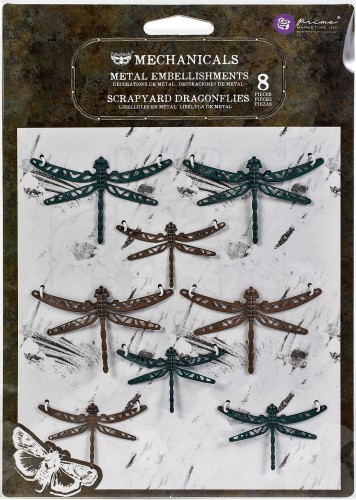 Ozdoba metalowa Mechanicals Scrapy Dragonflies Ważki 8szt 968526 Finnabair Prima 1