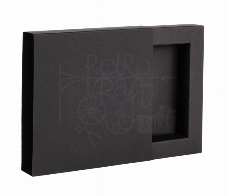 Pudełko Shadow box wsuwane - czarne Rzeczy z papieru