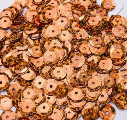 Cekiny okrągłe 8mm 12g - bursztynowe metalizowane