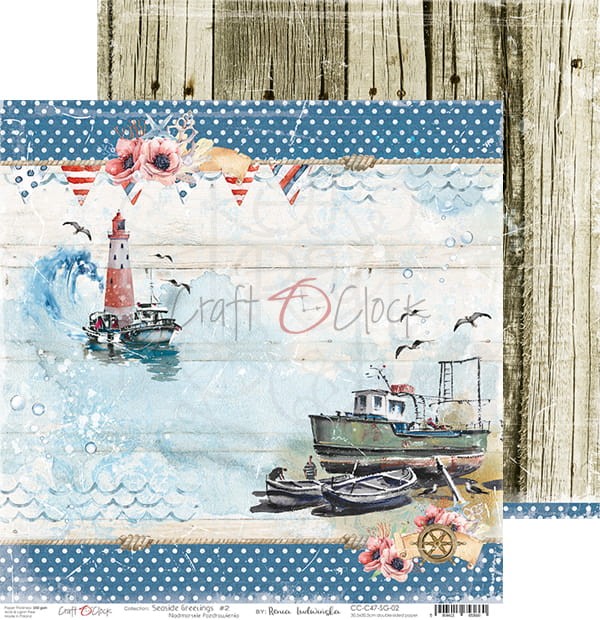 Zestaw papierów 30x30 Seaside Greetings CC-C47-SG-00 Craft O'Clock 3