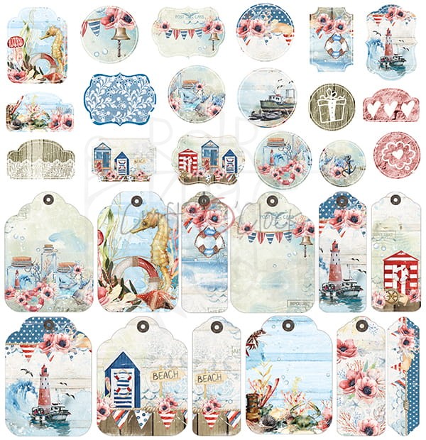 Zestaw papierów 30x30 Seaside Greetings CC-C47-SG-00 Craft O'Clock 9